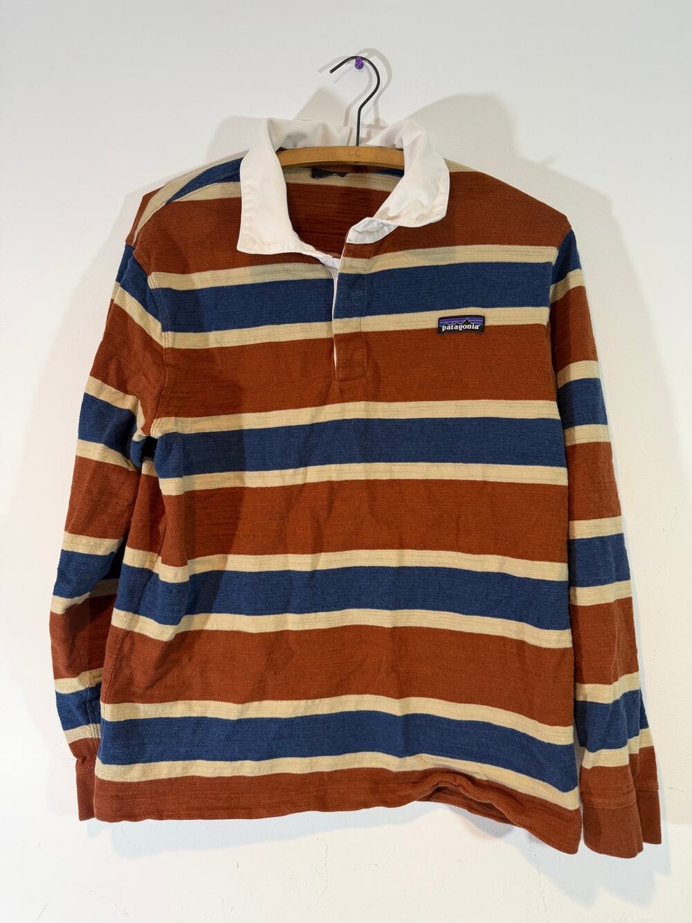Patagonia Lightweight Long Sleeve Rugby Shirt Cotton Striped 53860 Men Medium